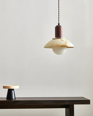 Elowen Cylinder Wood Ceramic Pendant Light