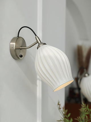 Ribbed Vintage Ceramics Wall Light