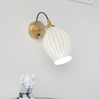 Ribbed Vintage Ceramics Wall Light
