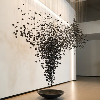 Arsilus Charcoal Stone Shape Hourglass Sculptural Chandelier - Blowlighting