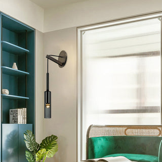 Kael Minimalist Black Metal Wall Sconce