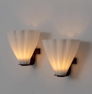 Iris Modern Ribbed Glass Wall Sconce