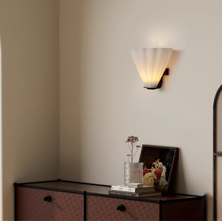 Iris Modern Ribbed Glass Wall Sconce