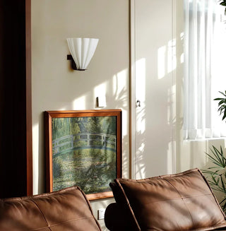 Iris Modern Ribbed Glass Wall Sconce