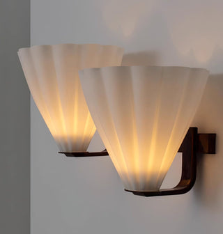 Iris Modern Ribbed Glass Wall Sconce