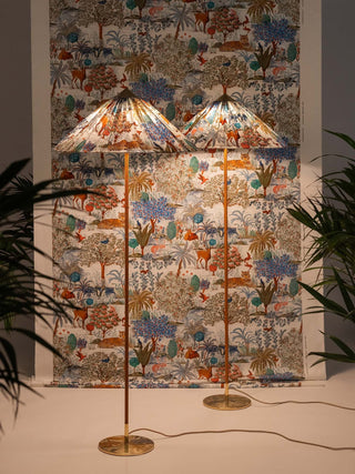 Chinese Farmhouse Fabric Floor Lamp