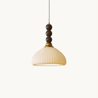 Chrasy Stacked Wood Brass Pendant Light