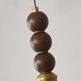 Chrasy Stacked Wood Brass Pendant Light