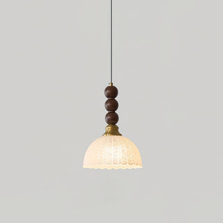 Chrasy Stacked Wood Brass Pendant Light