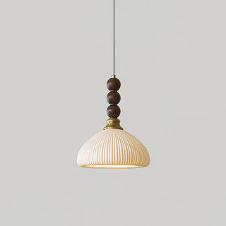 Chrasy Stacked Wood Brass Pendant Light
