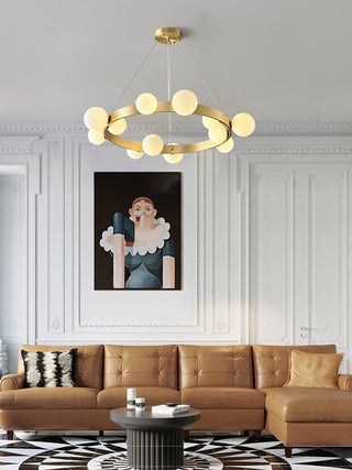 Cinema Contemporary Brass Chandelier