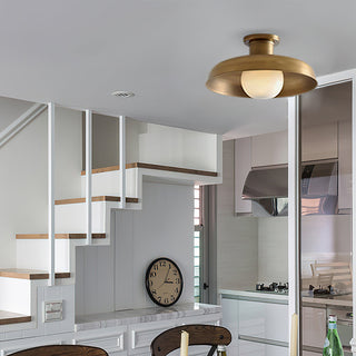 Athena Brass Dome Ceiling Light