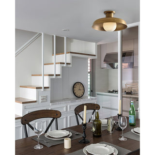 Athena Brass Dome Ceiling Light