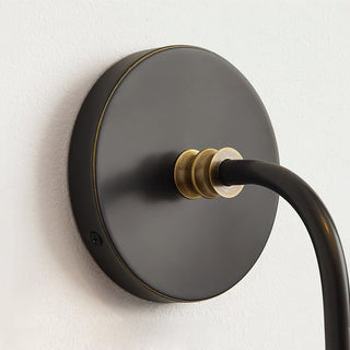 Collins Curved Dark Brass Fabric Wall Light