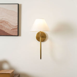 Collins Curved Dark Brass Fabric Wall Light
