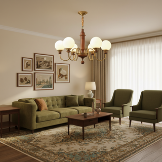 Colonial Grace Retro Wood Chandelier