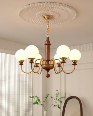 Colonial Grace Retro Wood Chandelier