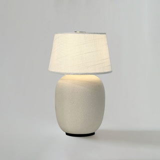Como Red Ceramic White Linen Table Lamp