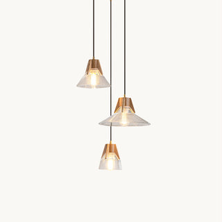 Cone Modern Wood Cluster Pendant Light