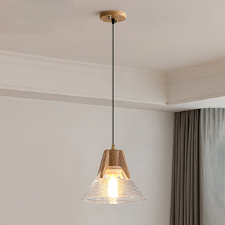 Cone Modern Wood Cluster Pendant Light