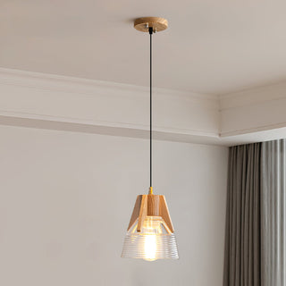 Cone Modern Wood Cluster Pendant Light