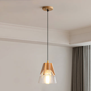 Cone Modern Wood Cluster Pendant Light