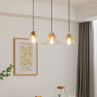 Cone Modern Wood Cluster Pendant Light