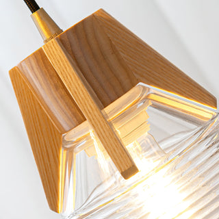 Cone Modern Wood Cluster Pendant Light