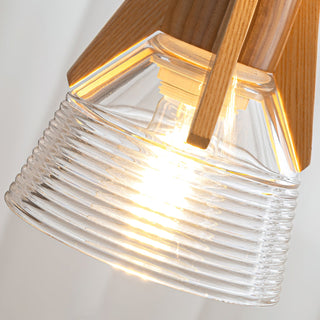 Cone Modern Wood Cluster Pendant Light