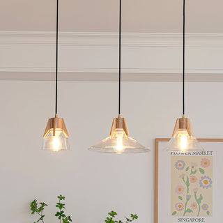 Cone Modern Wood Cluster Pendant Light