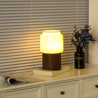 Noah Modern Marble & Wood Table Lamp