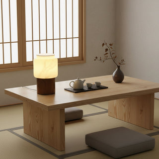 Noah Modern Marble & Wood Table Lamp