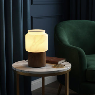Noah Modern Marble & Wood Table Lamp