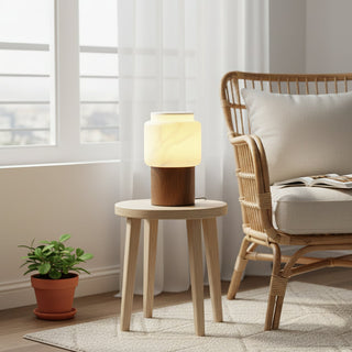 Noah Modern Marble & Wood Table Lamp