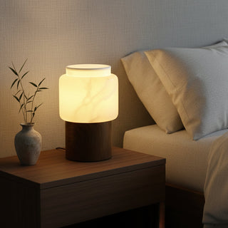 Noah Modern Marble & Wood Table Lamp