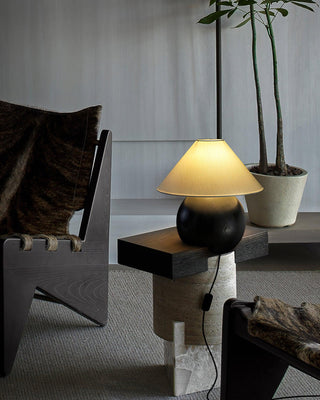 Orbis Space-Saving Wood Table Lamp
