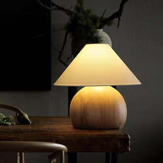 Orbis Space-Saving Wood Table Lamp