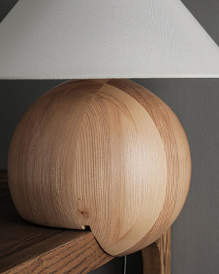 Orbis Space-Saving Wood Table Lamp