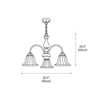 Cream Flower Floral Metal Chandelier