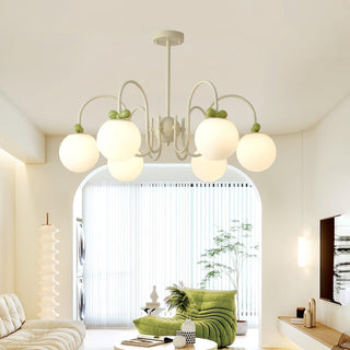 Cream Cherry Serene Metal Chandelier