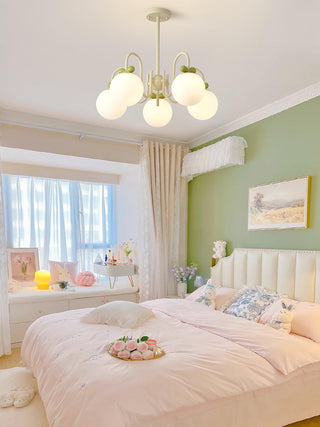 Cream Cherry Serene Metal Chandelier