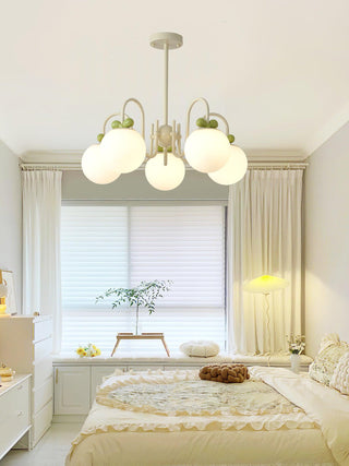 Cream Cherry Serene Metal Chandelier