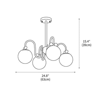 Cream Cherry Serene Metal Chandelier