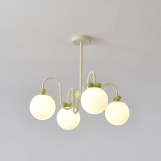 Cream Cherry Serene Metal Chandelier
