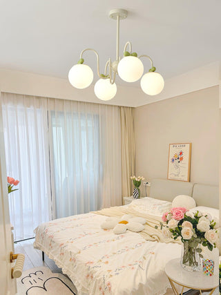 Cream Cherry Serene Metal Chandelier