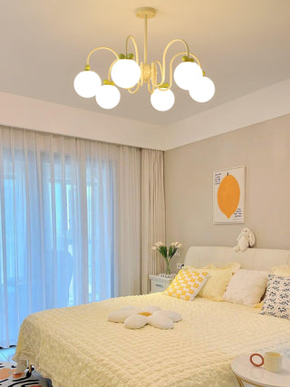Cream Cherry Serene Metal Chandelier