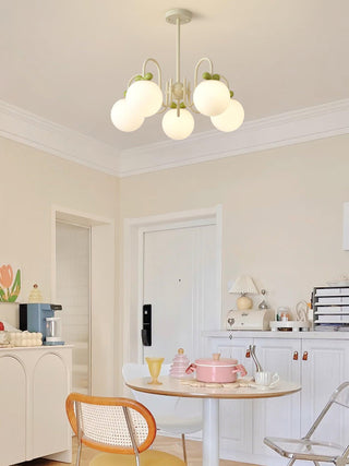 Cream Cherry Serene Metal Chandelier