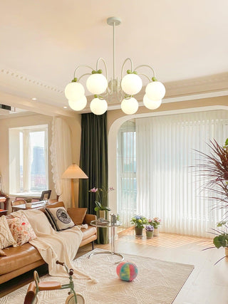Cream Cherry Serene Metal Chandelier
