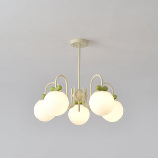 Cream Cherry Serene Metal Chandelier