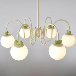 Cream Cherry Serene Metal Chandelier